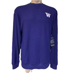 NEW Washington Huskies Colosseum Athletics Purple Thermal  Sweater Men's L